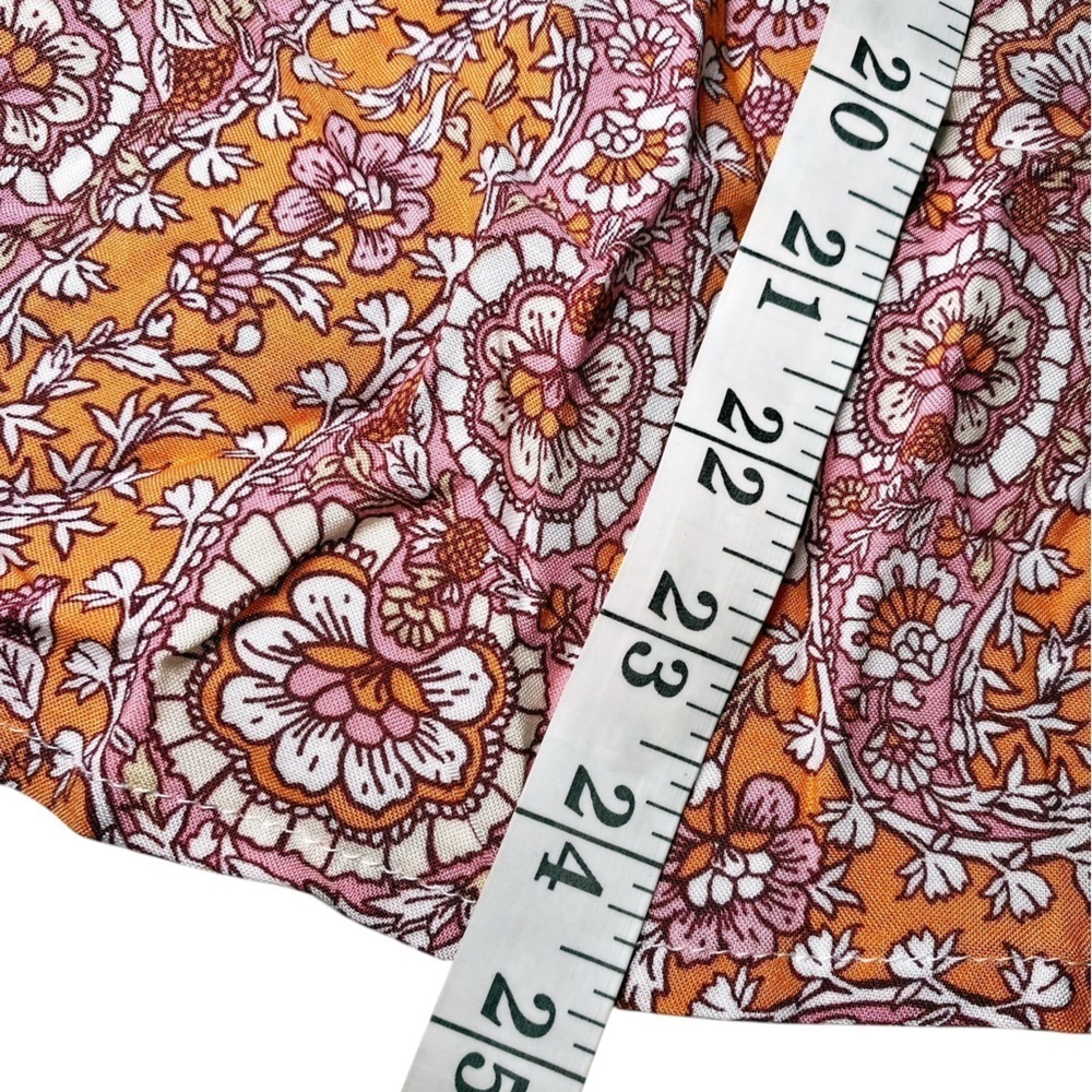 Mason & Belle Women's Paisley Print Top - Orange, Pink, and White - Picture 12 of 13